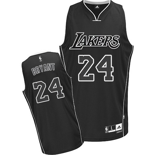 Mens Adidas Los Angeles Lakers 24 Kobe Bryant Authentic Black/White NBA Jersey